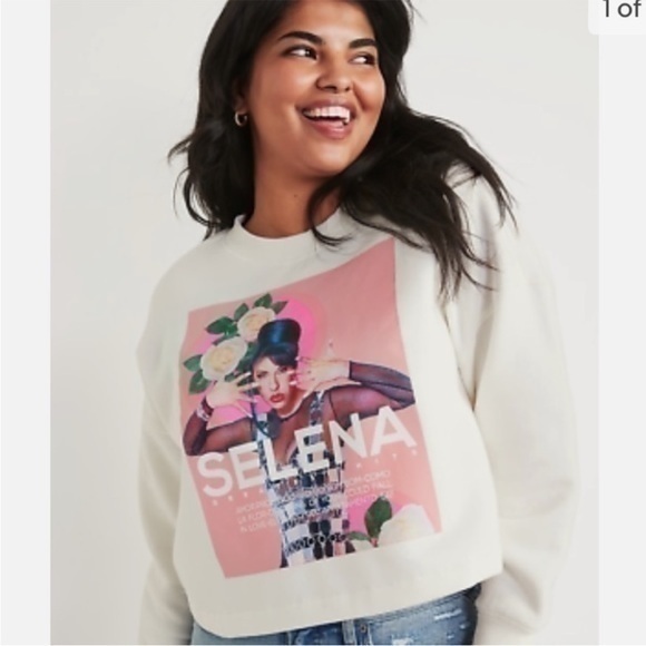 Old navy NWT Selena print graphic crewneck sweatshirt SIZE 2x - Picture 1 of 6